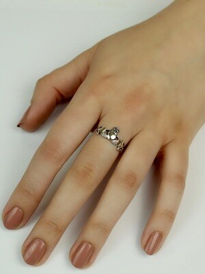 Sterling Silver Claddagh Triquetra Ring - RW2300