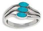 Sterling Silver Turquoise Wave Ring - RTM3496