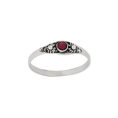 Sterling Silver Dainty Ruby Ring - RTM4326