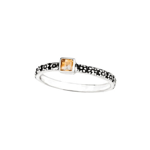 Sterling Silver &amp; Citrine Daisy Band - RTM4204