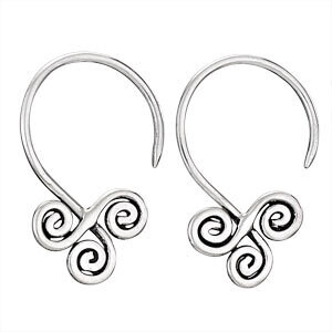 Sterling Silver Triple Spiral Earrings - H13 3593