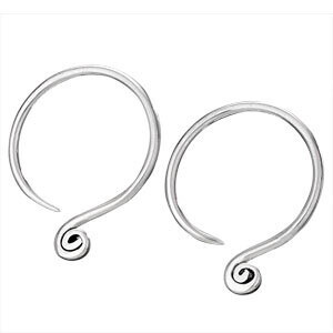 Sterling Silver Minimalist Spiral Earrings - H13 3602