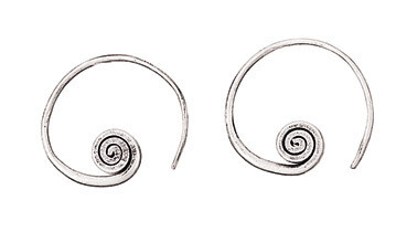 Hill Tribe Spiral Hoop Earrings - H13 1221