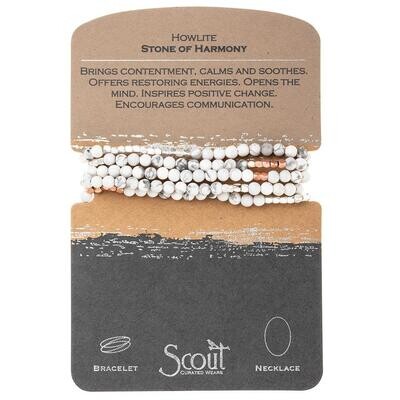  SW032 Stone Wrap Bracelet/Necklace - Howlite