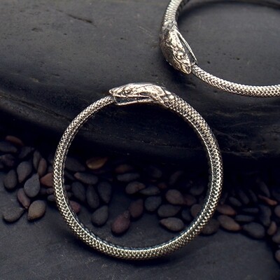 Sterling Silver Ouroboros Snake Ring - NR704