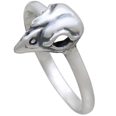 Sterling Silver Small Bird Skull Ring - NR117