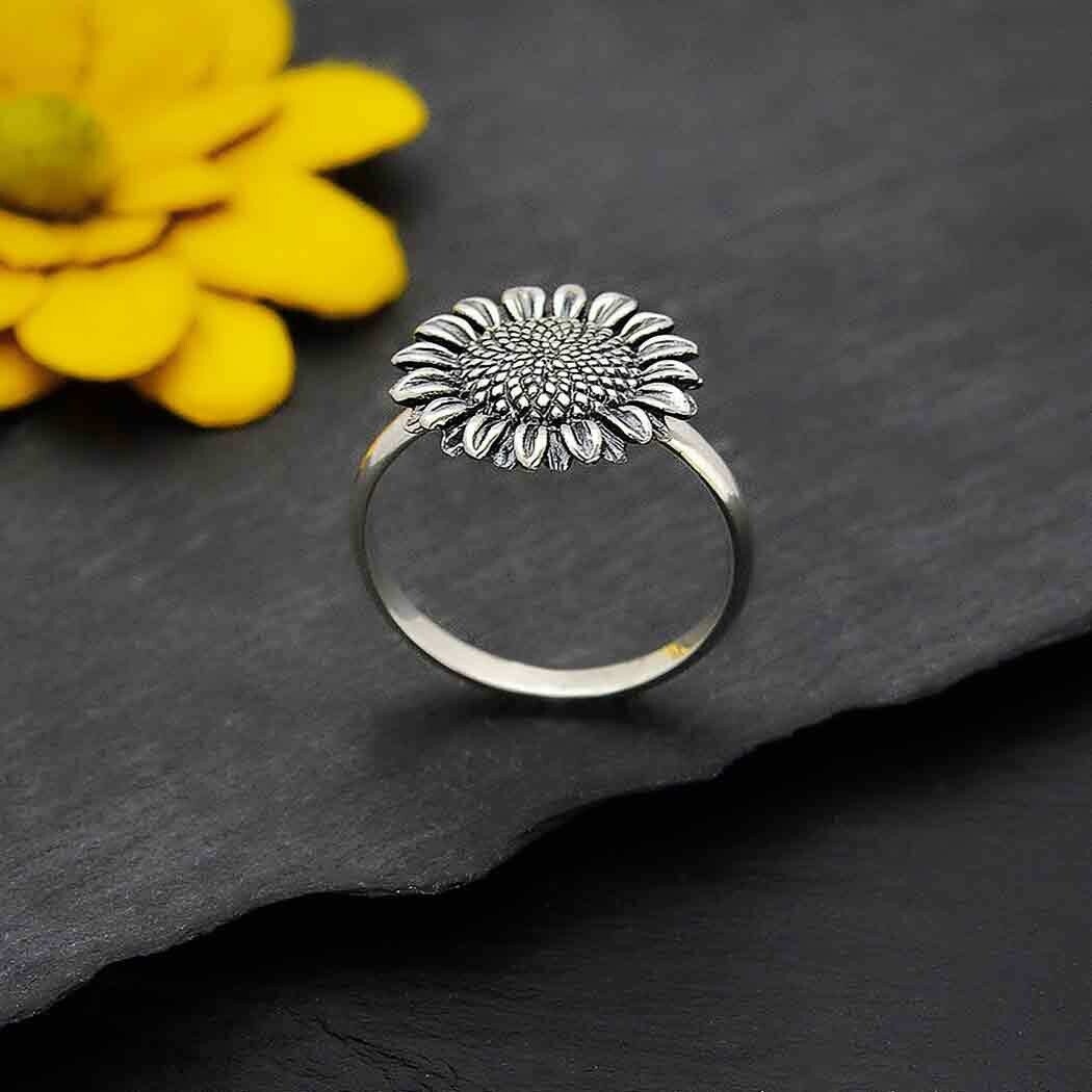 Sterling Silver Sunflower Ring - NR121