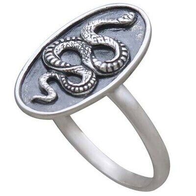 Sterling Silver Oval Snake Ring - NR125