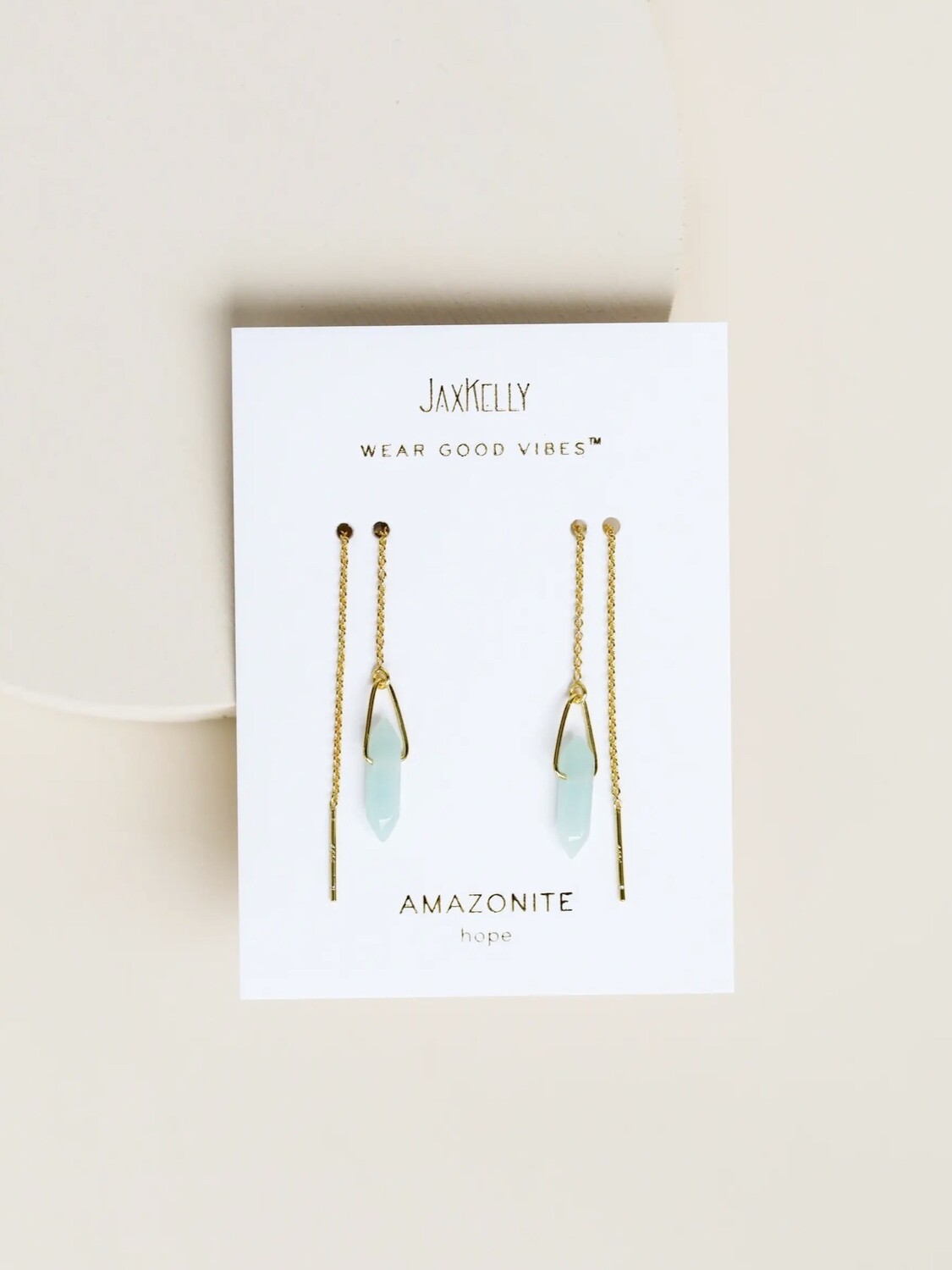 Amazonite Threader Earrings - 18k Gold Vermeil -  JK70