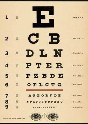Eye Chart Poster  - 20” X 28” - #316