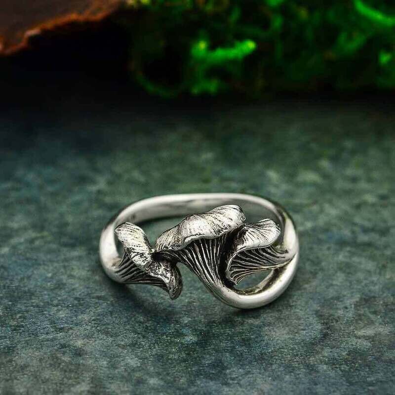 Sterling Silver Chanterelle Mushroom Ring - NR141