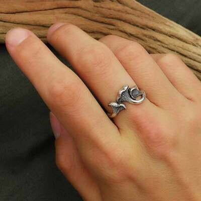 Sterling Silver Chanterelle Mushroom Ring - NR141