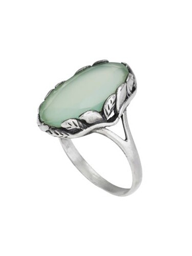Sterling Silver Leafy Prehnite Ring - RTM4105