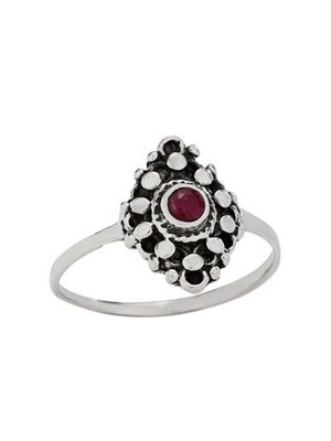 Sterling Silver Dotted Ruby Ring - RTM4327