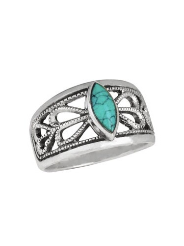 Sterling Silver Open Turquoise Ring - RTM4145