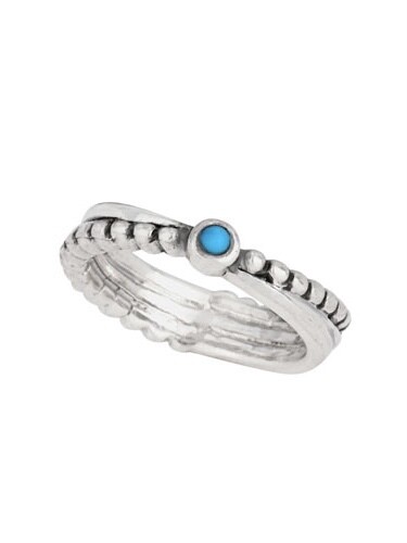 Sterling Silver Turquoise Twist Ring - RTM4205