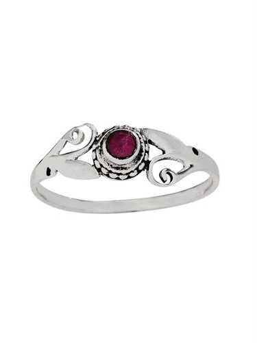 Sterling Silver Ruby Scrolls Ring - RTM4308