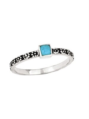 Sterling Silver Turquoise Stacking Ring - RTM4203