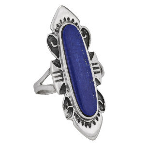 Sterling Silver Lapis Statement Ring - RTM3947
