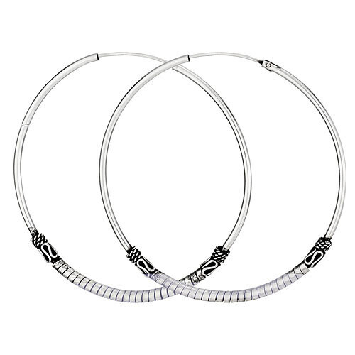 Sterling Silver Large Bali Hoops - ETM4574