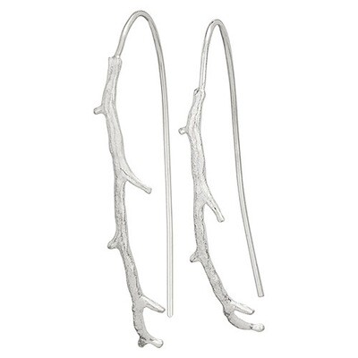 Sterling Silver Tectured Branch Earrings - ETM4970
