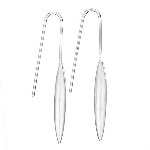 Sterling Silver Streamlined Matte Point Earrings - ETM3748