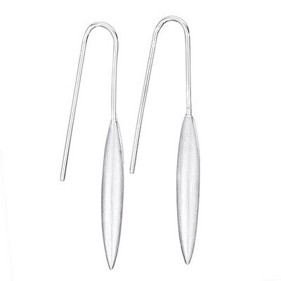 Sterling Silver Streamlined Matte Point Earrings - ETM3748