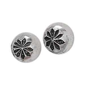 Sterling Silver Tiny Stamped Ball Posts - P3582