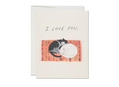 Cat Cuddle I Love You Greeting Card - RC103