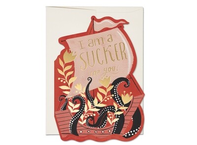 Octopus Ship Sucker For You Greeting Card - RC105