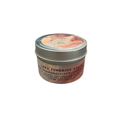 Lake Superior Agate 4oz Travel Candle - JNA2