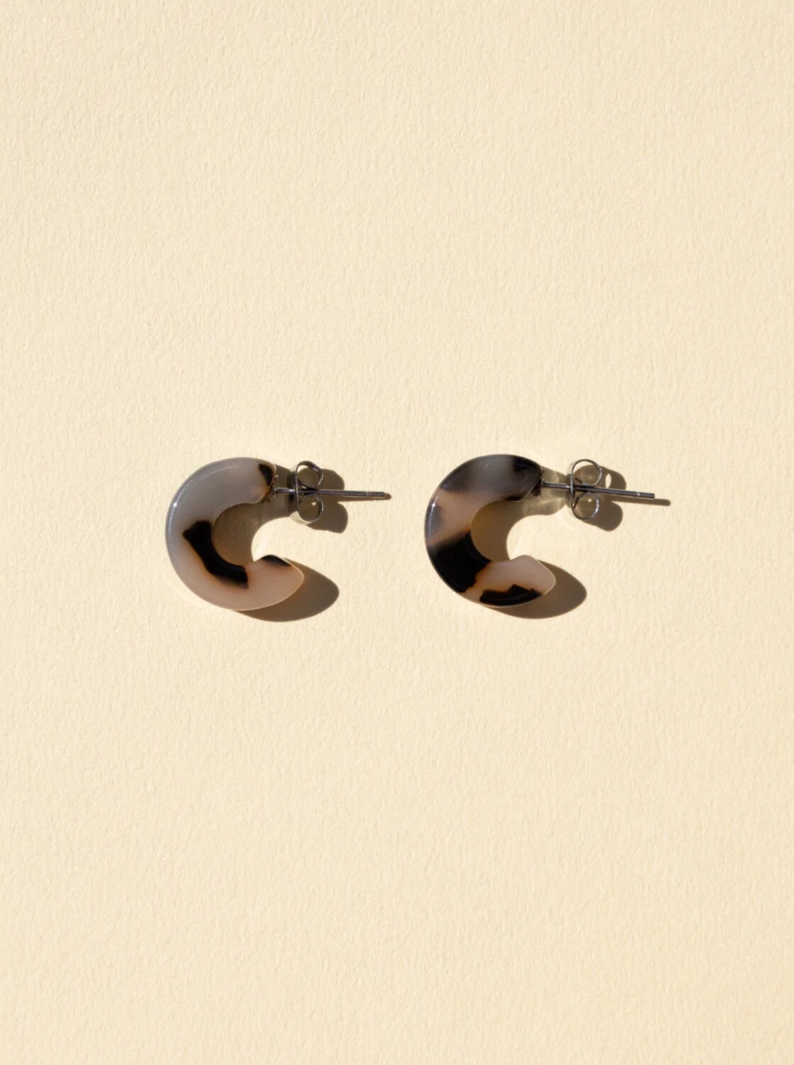 Mali Acetate Hoop Earrings - Ivory