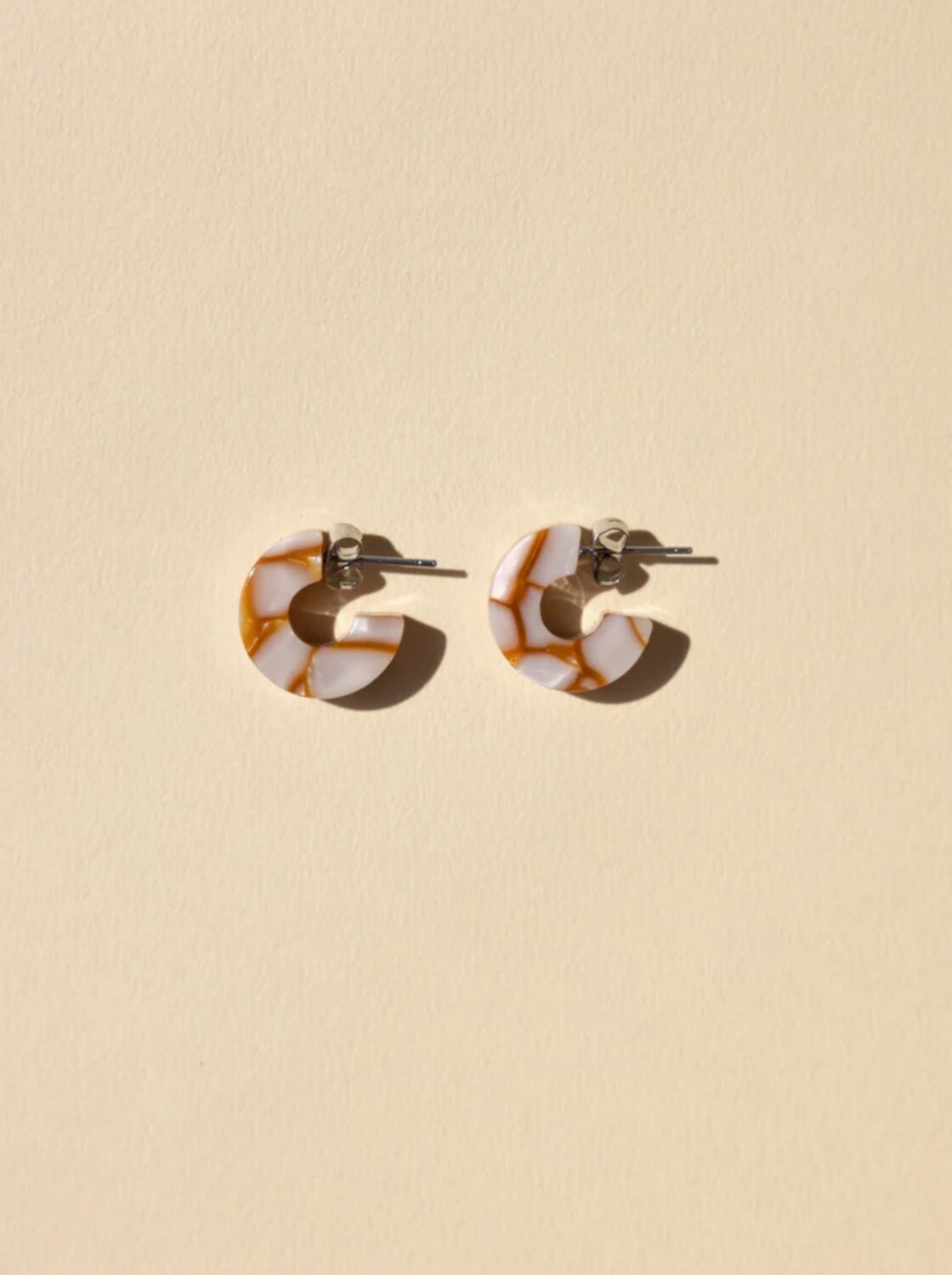 Mali Acetate Hoop Earrings - Dandelion
