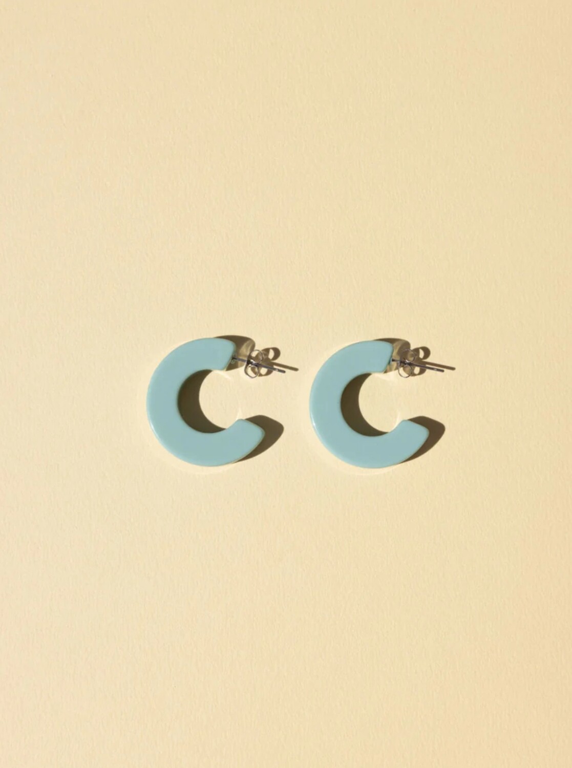 Ray Acetate Hoop Earrings - Turquoise