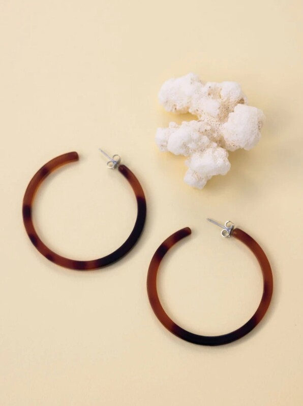 Zuri Acetate Hoop Earrings - Hazel