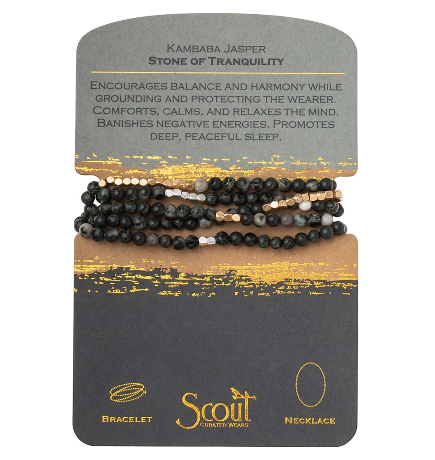 SW038 Stone Wrap Bracelet/Necklace - Kambaba Jasper