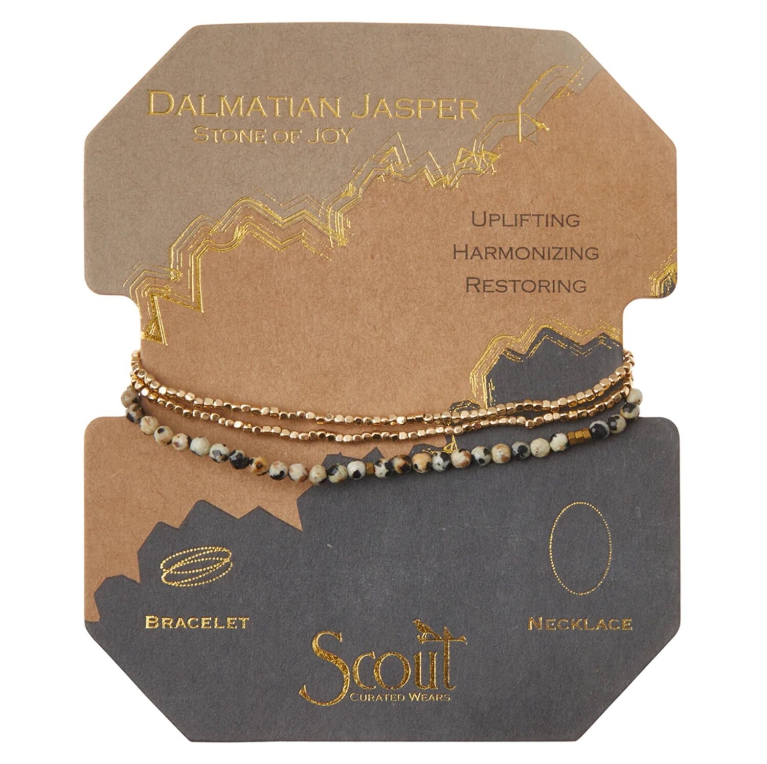 Dalmatian Jasper Delicate Stone Wrap Bracelet/Necklace - SD024