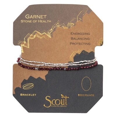 Garnet Delicate Stone Wrap Bracelet/Necklace - SD018