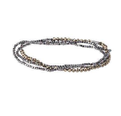 Pyrite Delicate Stone Wrap Bracelet/Necklace - SD009
