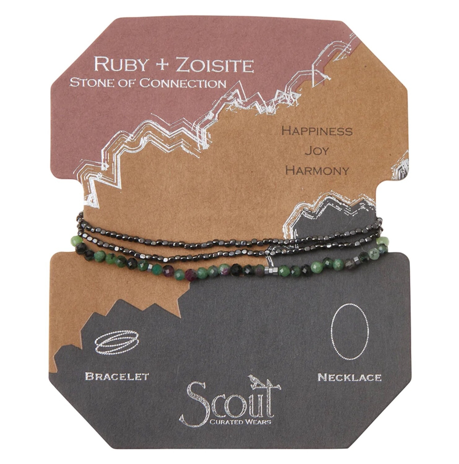 Ruby Zoisite Delicate Stone Wrap Bracelet/Necklace - SD025