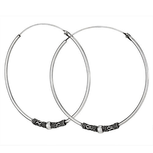 Sterling Silver Large Bali Hoops - ETM4571