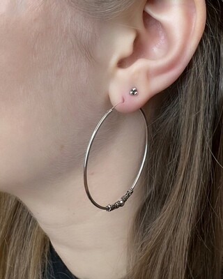 Sterling Silver Large Bali Hoops - ETM4571