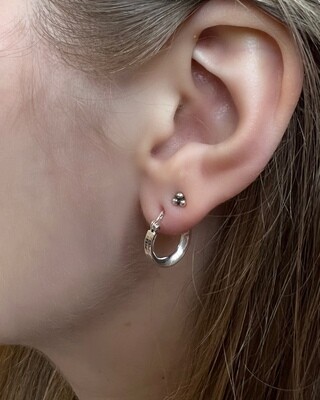 Sterling Silver Small Latch Hoops - ETM4003
