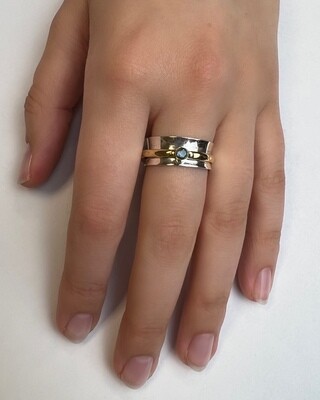 Two Tone Labradorite Spinner Ring - RB38