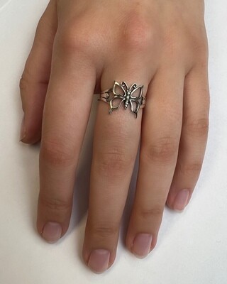 Sterling Silver Open Butterfly Ring - RW2332