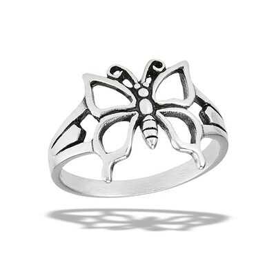 Sterling Silver Open Butterfly Ring - RW2332