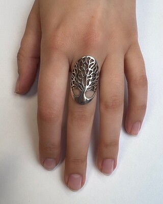 Sterling Silver Large Tree of Life Ring - RW2689