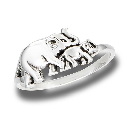 Sterling Silver Elephants Ring -RW2069