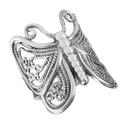 Sterling Silver Butterfly Statement Ring - RW2901