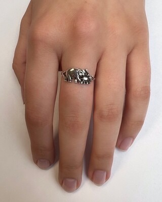 Sterling Silver Elephants Ring -RW2069